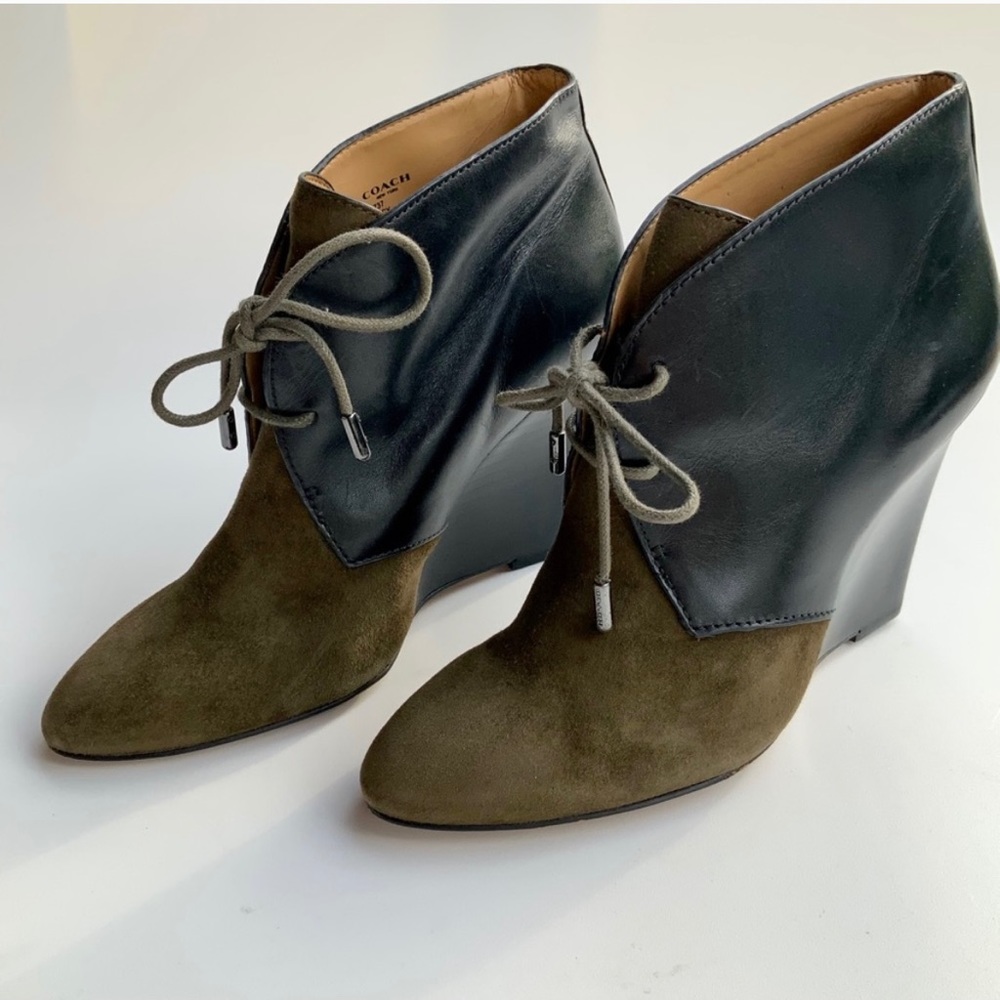 COACH Mercy wedge ankle boots. SZ 7